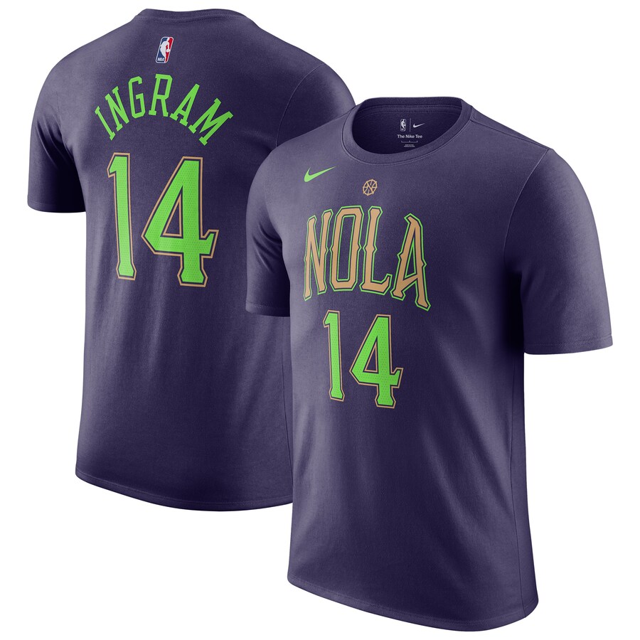 Men's New Orleans Pelicans Brandon Ingram Nike Purple 2024/25 City Edition Name & Number T-Shirt - Puhuasuan