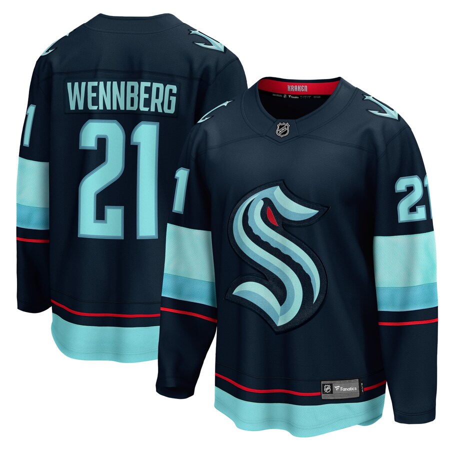 Men's Seattle Kraken Alexander Wennberg Fanatics Branded Navy Home Breakaway Player Jersey - Puhuasuan