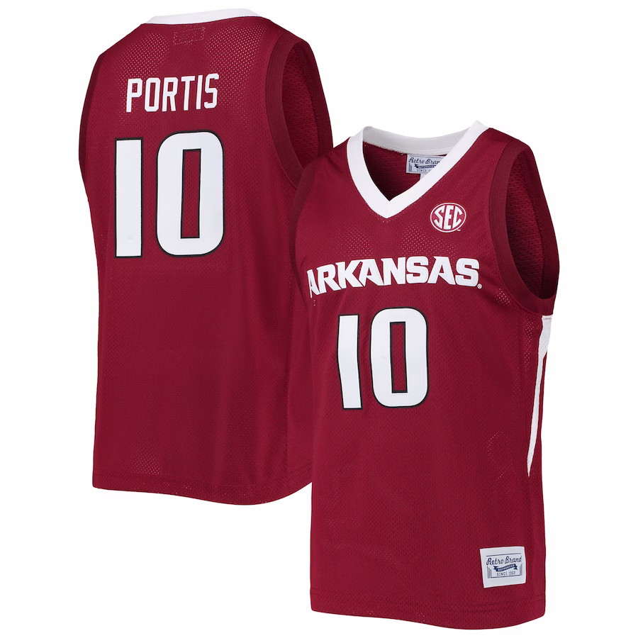 Bobby Portis Arkansas Razorbacks Original Retro Brand Alumni Commemorative Replica Basketball Jersey - Cardinal - Puhuasuan