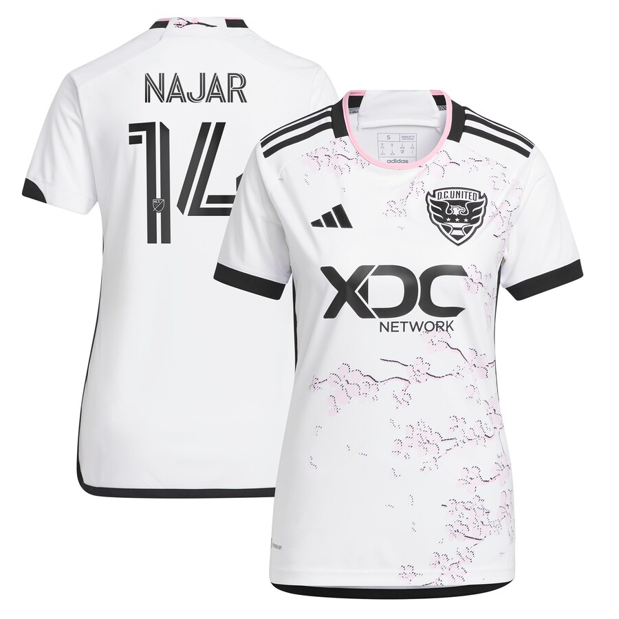 Women's D.C. United Andy Najar adidas White 2023 The Cherry Blossom Kit Replica Player Jersey - Puhuasuan