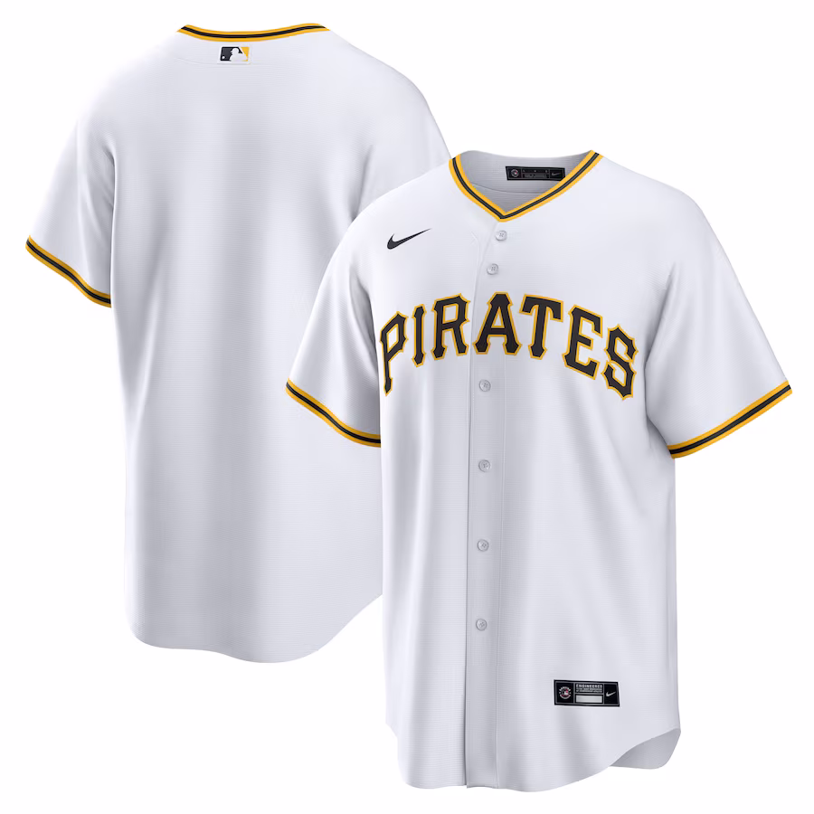 Men's Pittsburgh Pirates Nike White Home Replica Team Jersey - Puhuasuan
