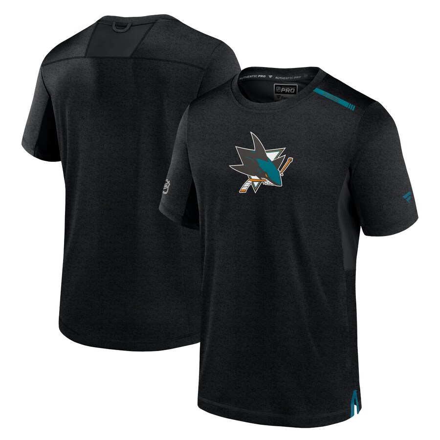 Men's San Jose Sharks Fanatics Black Authentic Pro Performance T-Shirt - Puhuasuan