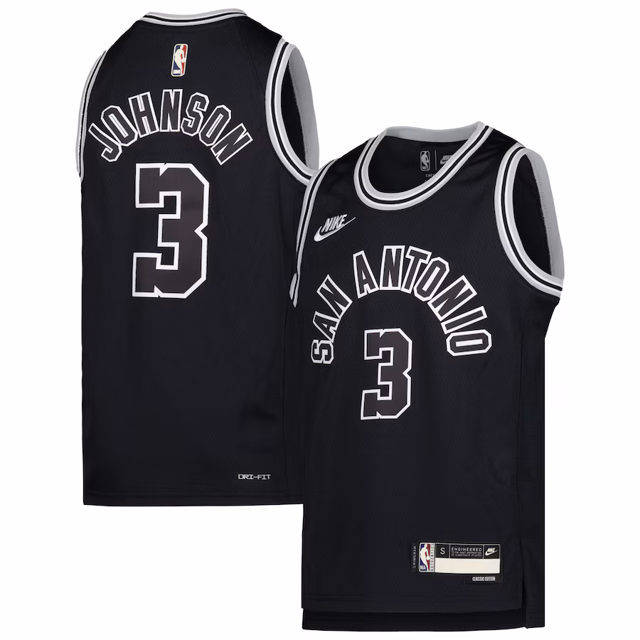 Youth San Antonio Spurs Keldon Johnson Nike Black 2022/23 Swingman Jersey - Classic Edition - Puhuasuan