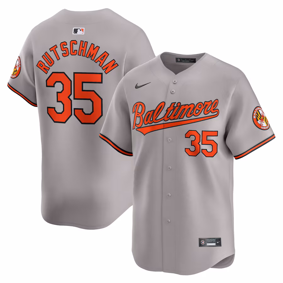 Men's Baltimore Orioles Adley Rutschman Nike Orange Road Limited Player Jersey - Puhuasuan