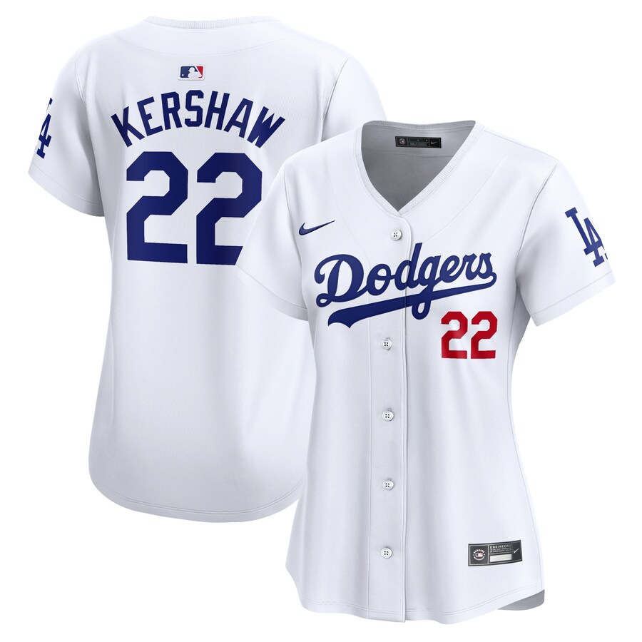 Women's Los Angeles Dodgers Clayton Kershaw Nike White Home Limited Player Jersey - Puhuasuan