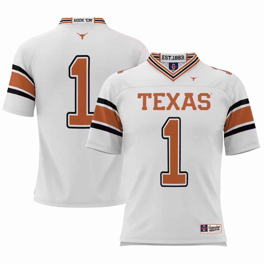 #1 Texas Longhorns GameDay Greats Football Jersey - Cardinal - Puhuasuan
