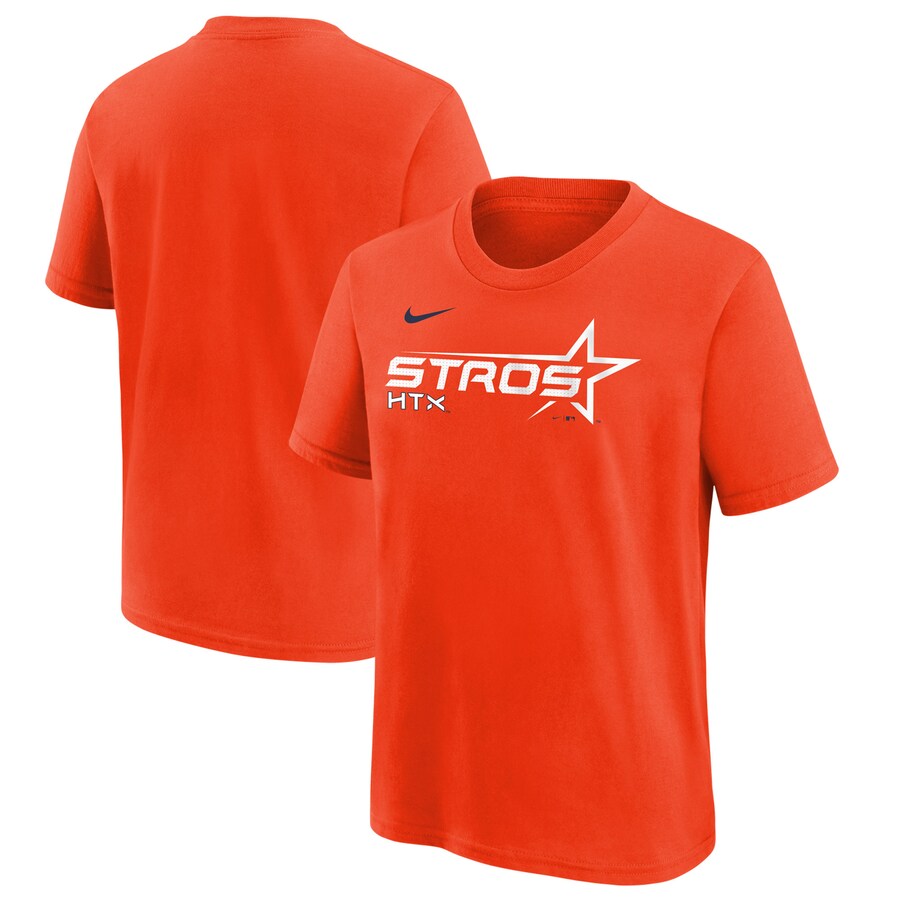 Youth Houston Astros Nike Orange 2025 City Connect Wordmark T-Shirt - Puhuasuan