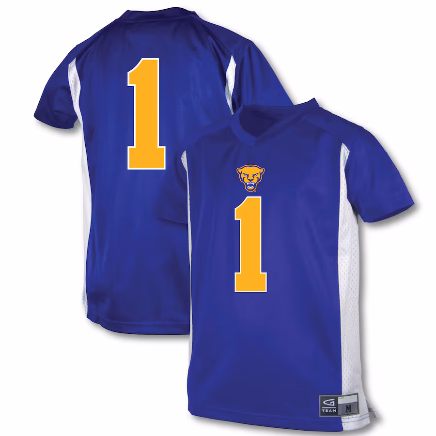 Youth Garb #1 Royal Pitt Panthers Football Jersey - Puhuasuan