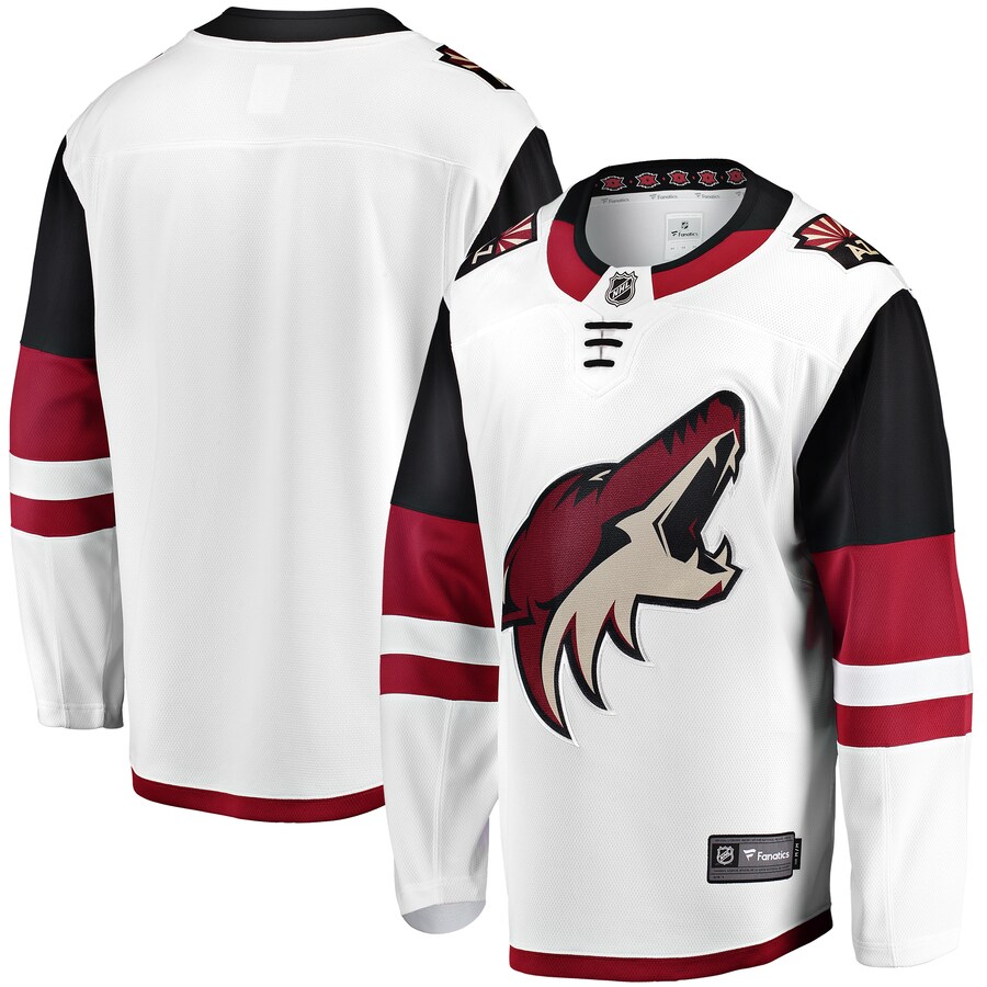 Men's Arizona Coyotes Fanatics Branded White Breakaway Away Jersey - Puhuasuan