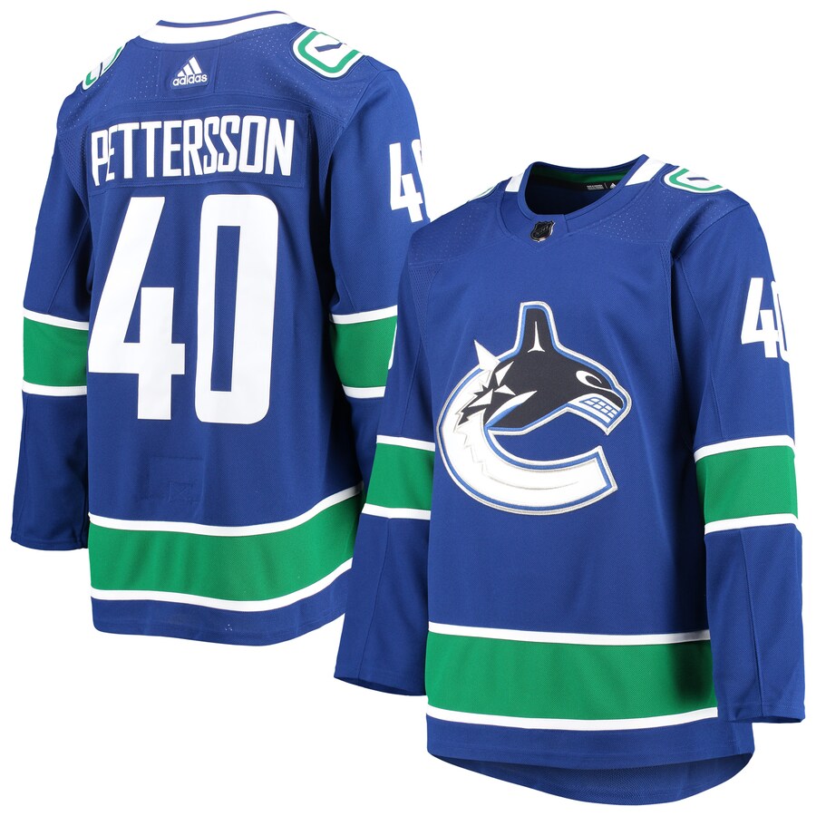 Men's Vancouver Canucks Elias Pettersson adidas Blue 2020/21 Authentic Home Player Jersey - Puhuasuan