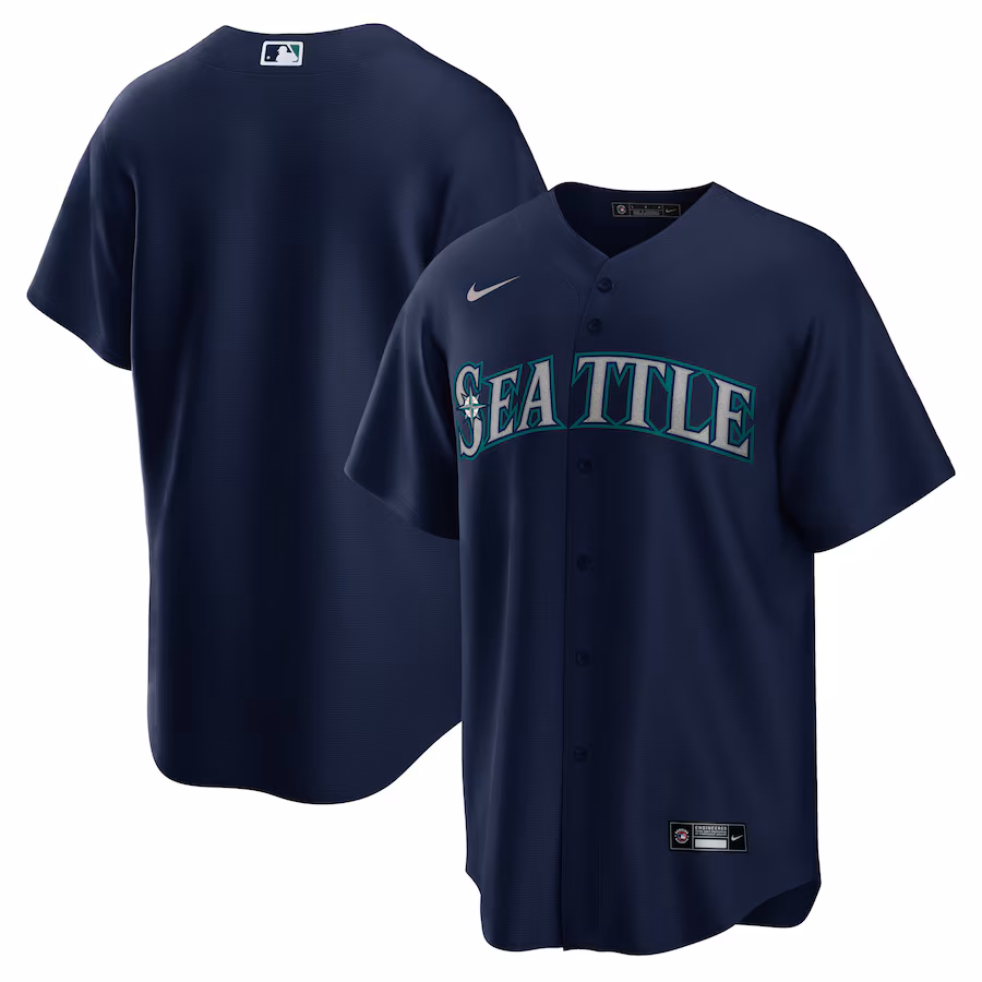 Men's Seattle Mariners Nike Navy Alternate Replica Team Jersey - Puhuasuan