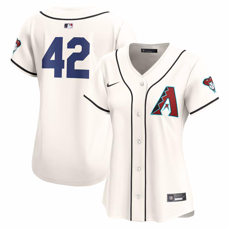 Women's Arizona Diamondbacks  Nike White 2024 Jackie Robinson Day Home Limited Jersey - Puhuasuan