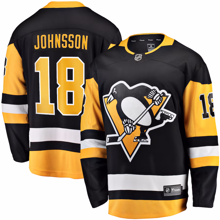 Men's Pittsburgh Penguins Andreas Johnsson Fanatics Black Home Breakaway Jersey - Puhuasuan