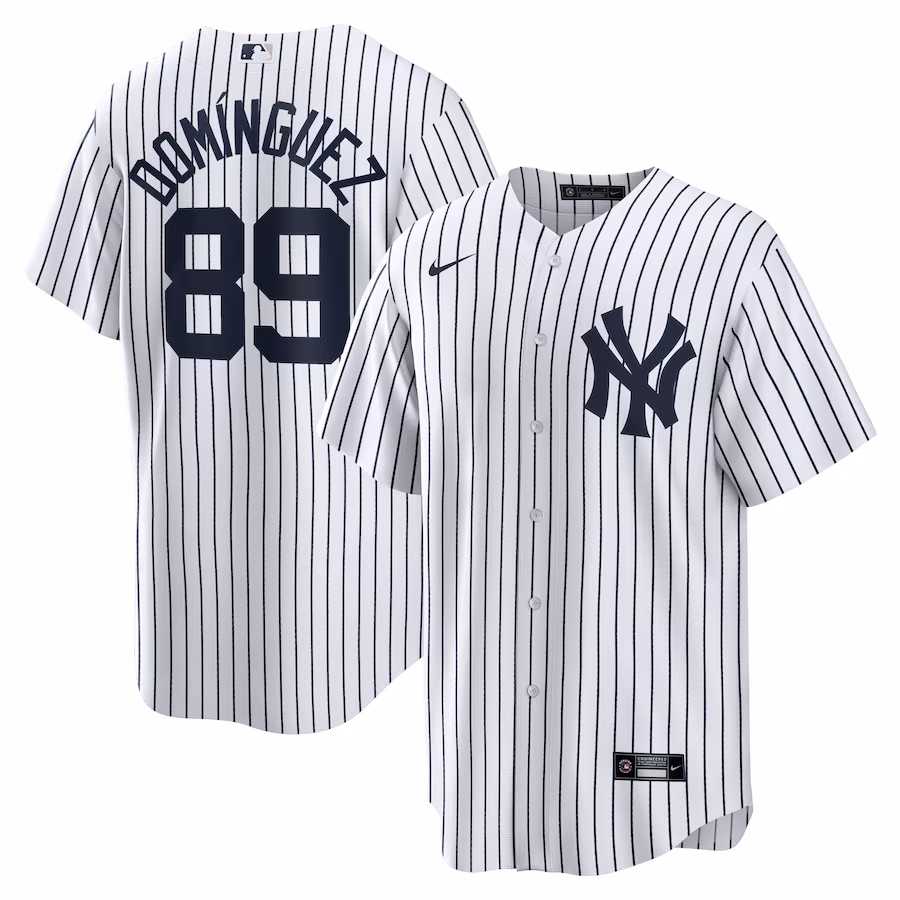 Men's New York Yankees Jasson Dominguez Nike White Home Official Replica Player Jersey - Puhuasuan