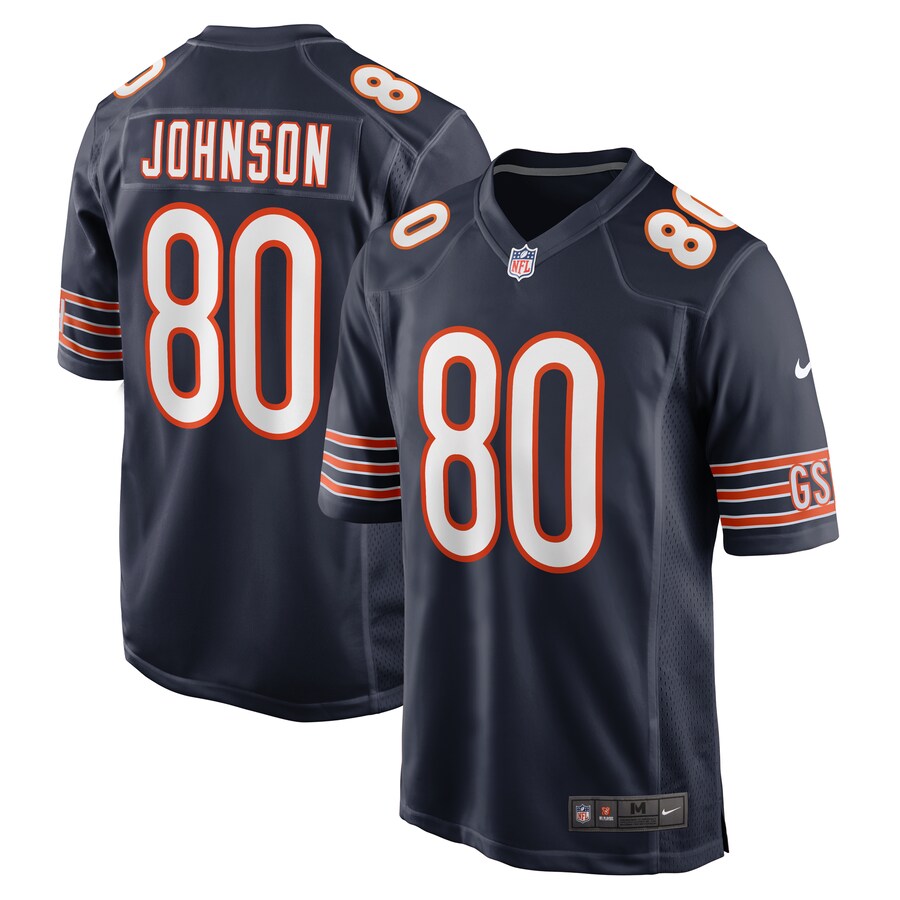 Men's Chicago Bears Collin Johnson Nike  Navy  Game Jersey - Puhuasuan