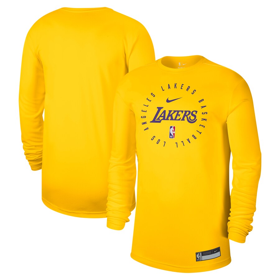 Men's Los Angeles Lakers Nike Gold 2024/25 Legend On-Court Practice Long Sleeve T-Shirt - Puhuasuan