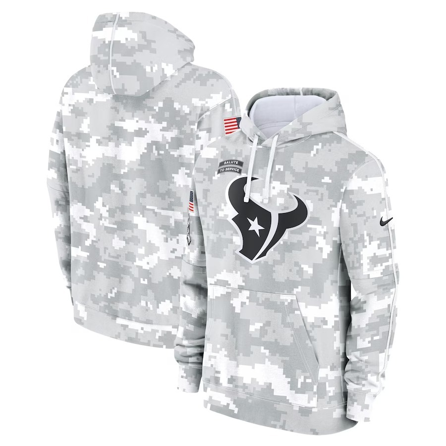 Men's Houston Texans Nike Arctic Camo 2024 Salute to Service Club Fleece Pullover Hoodie - Puhuasuan