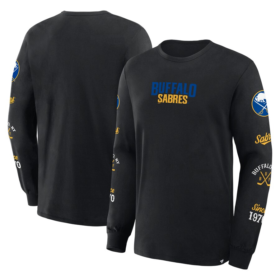 Men's Buffalo Sabres Fanatics Black Boxed In Legacy Long Sleeve T-Shirt - Puhuasuan