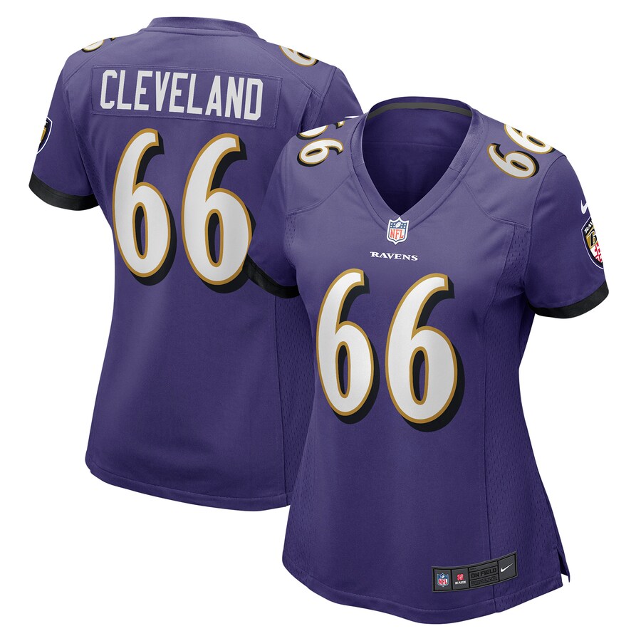 Women's Baltimore Ravens Ben Cleveland Nike Purple Game Jersey - Puhuasuan