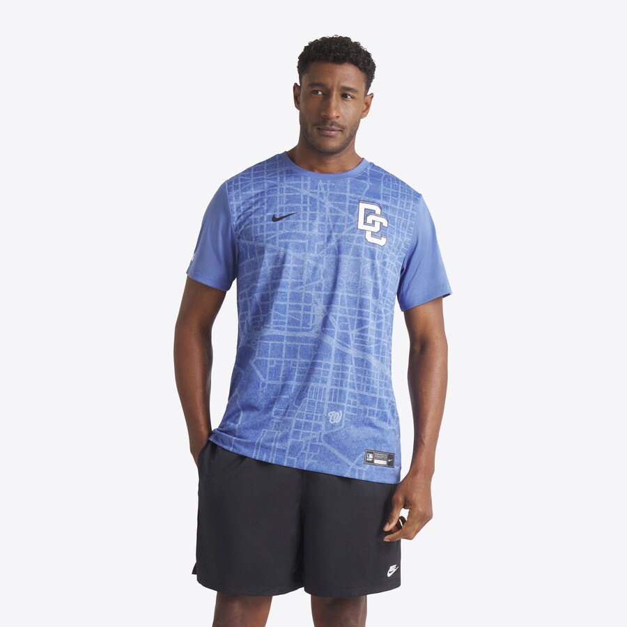 Men's Washington Nationals Nike Blue 2025 City Connect Authentic Collection Velocity Performance T-Shirt - Puhuasuan