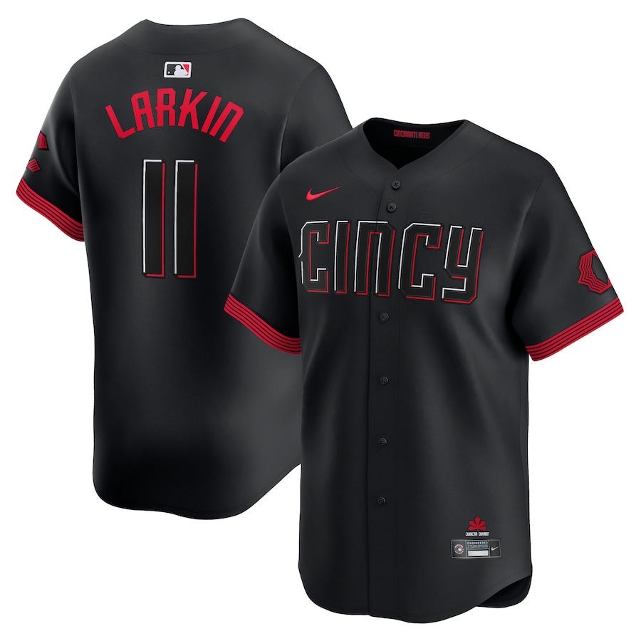Men's Cincinnati Reds Barry Larkin Nike Black City Connect Limited Player Jersey - Puhuasuan