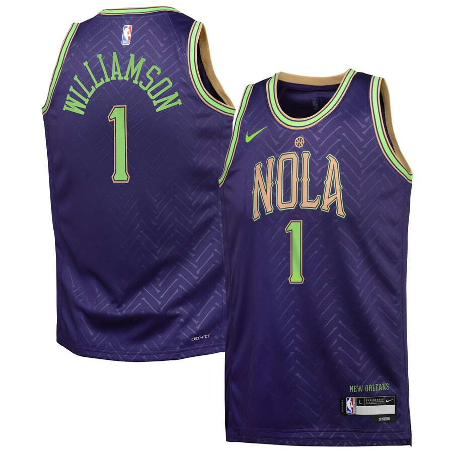 Youth New Orleans Pelicans Zion Williamson Nike Purple 2024/25 Swingman Player Jersey - City Edition - Puhuasuan