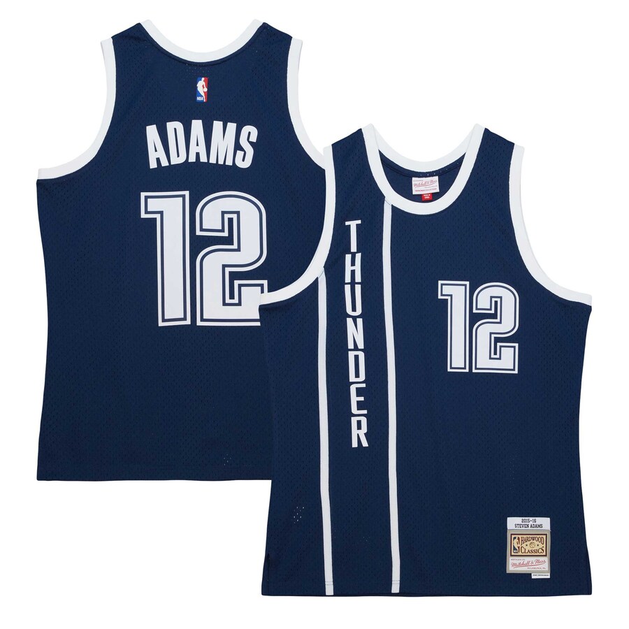 Men's Oklahoma City Thunder Steven Adams Mitchell & Ness Navy  2015/16 Hardwood Classics Alternate Swingman Jersey - Puhuasuan