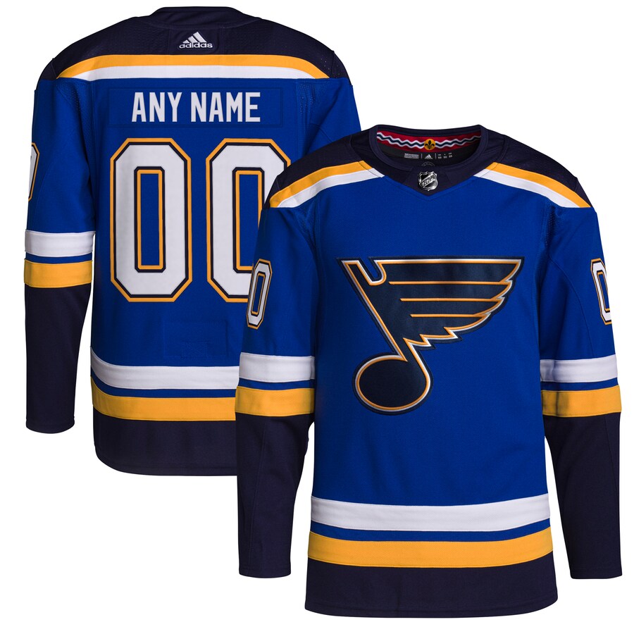 Men's St. Louis Blues adidas Royal Home Authentic Pro Custom Jersey - Puhuasuan