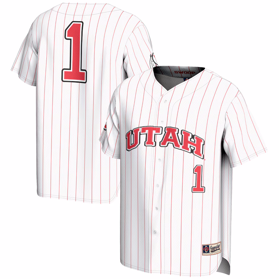 Men's GameDay Greats #1 White Utah Utes Lightweight Baseball Fashion Jersey - Puhuasuan