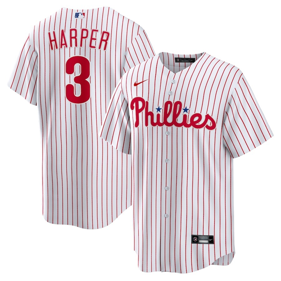 Men's Philadelphia Phillies Bryce Harper Nike White Home Replica Player Name Jersey - Puhuasuan