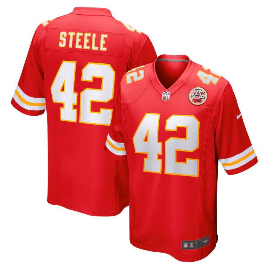 Men's Kansas City Chiefs Carson Steele Nike Red Game Jersey - Puhuasuan