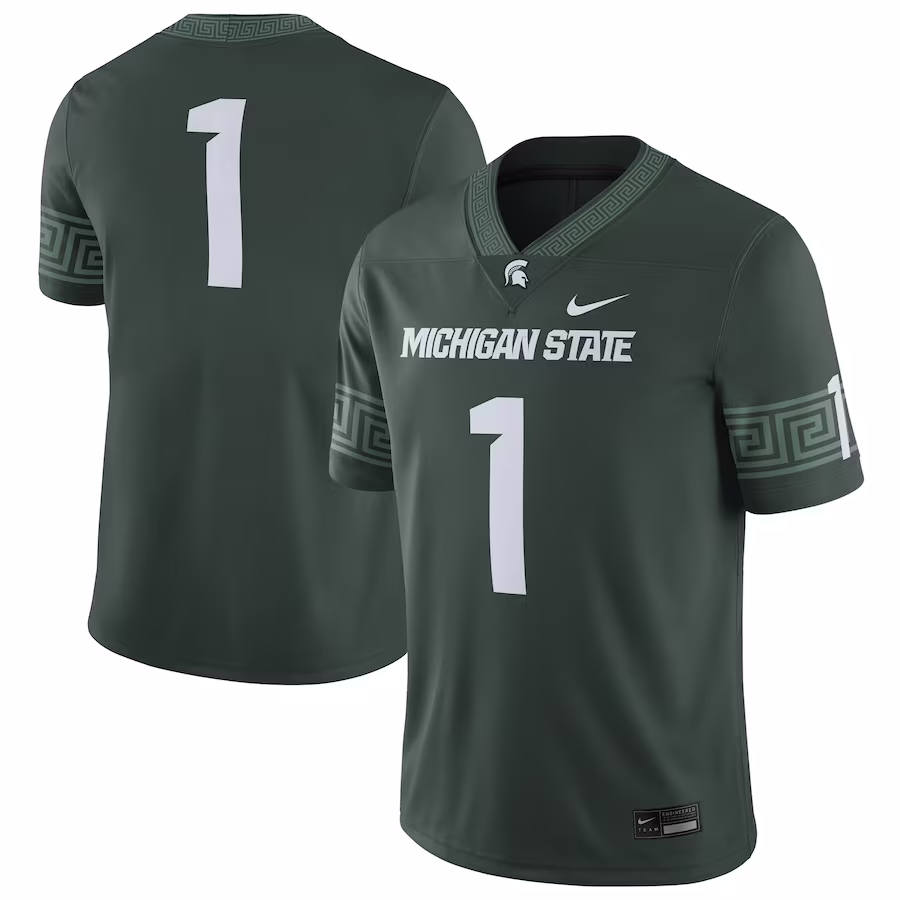 #1 Michigan State Spartans Nike Football Game Jersey - Green - Puhuasuan
