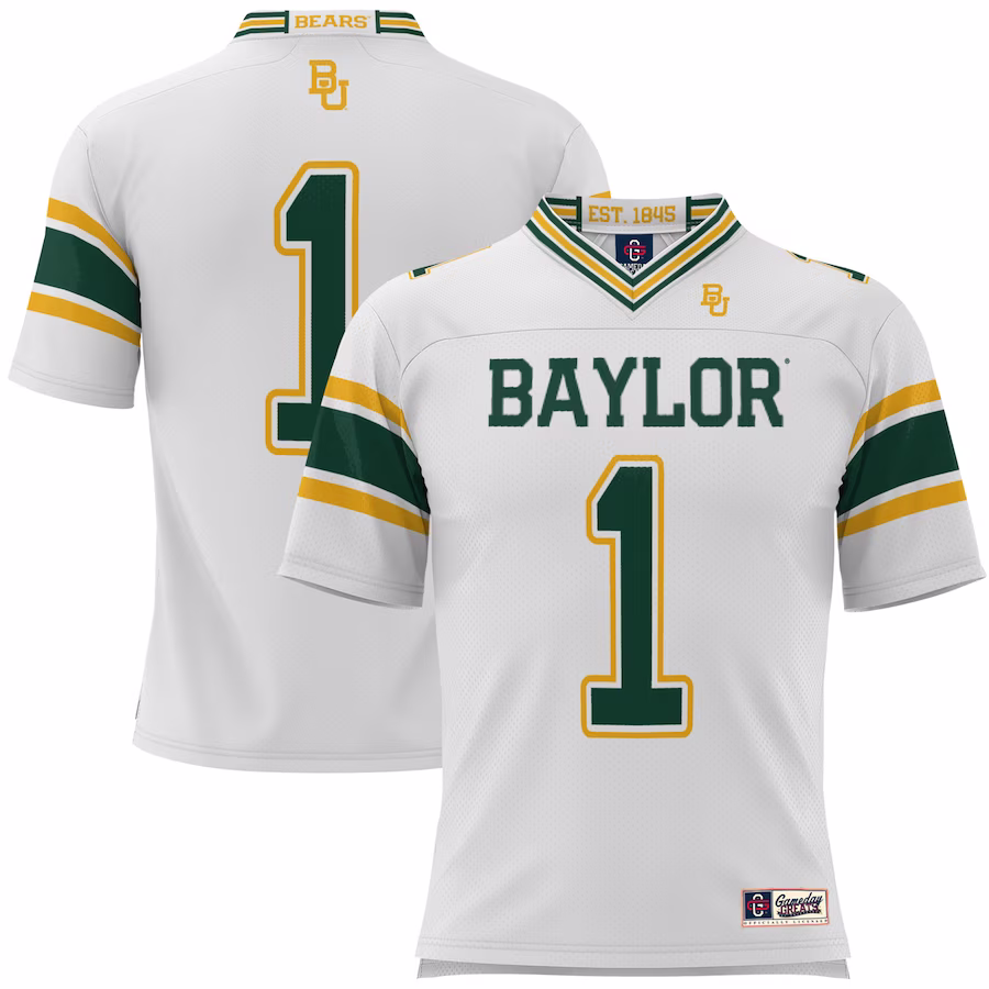 #1 Baylor Bears GameDay Greats Football Jersey - White - Puhuasuan