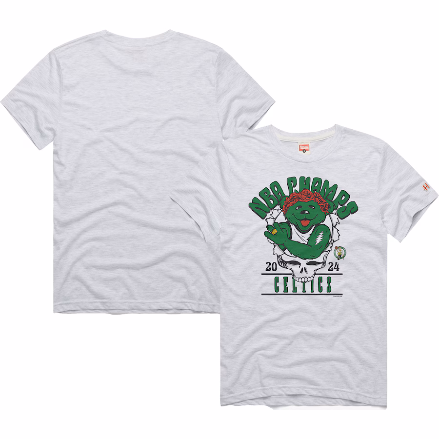 Unisex Boston Celtics Homage Ash 2024 NBA Finals Champions Grateful Dead Tri-Blend T-Shirt - Puhuasuan