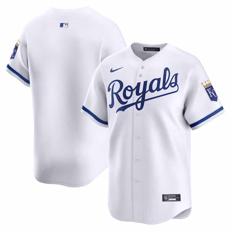 Men's Kansas City Royals Nike White Home Limited Jersey - Puhuasuan
