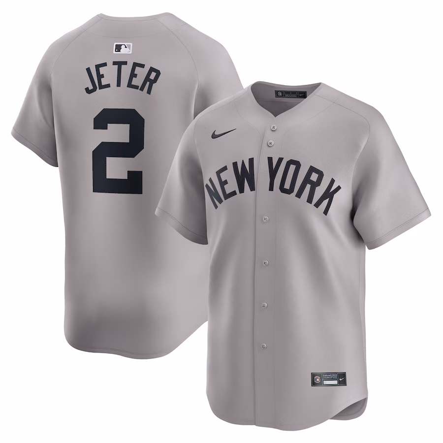 Men's New York Yankees Derek Jeter Nike Gray Away Limited Player Jersey - Puhuasuan