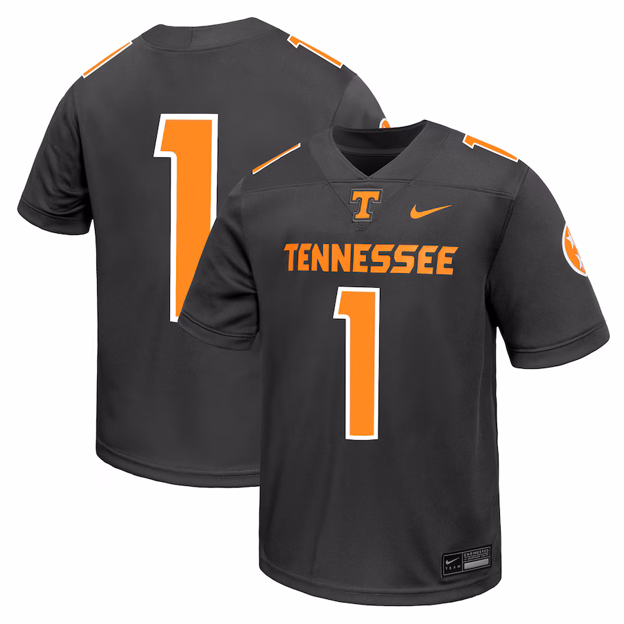 #1 Tennessee Volunteers Nike Youth Alternate Game Jersey - Anthracite - Puhuasuan