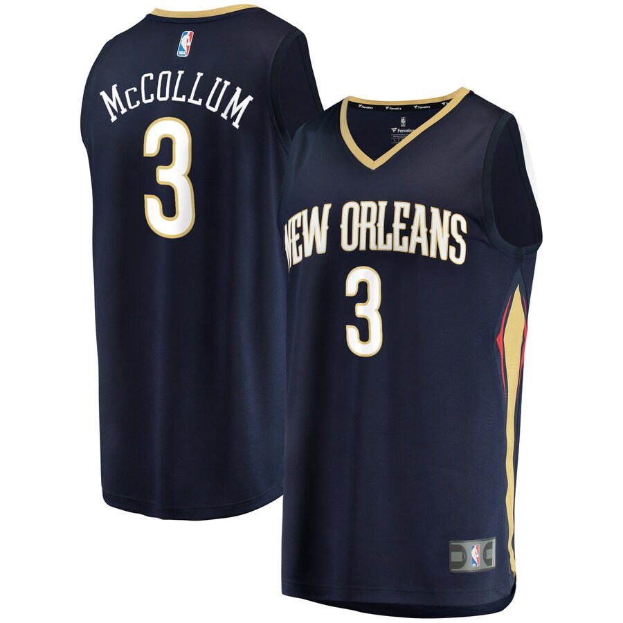 Youth New Orleans Pelicans C.J. McCollum Fanatics Navy Fast Break Replica Player Jersey - Icon Edition - Puhuasuan