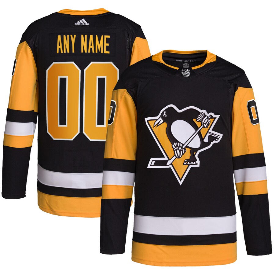 Men's Pittsburgh Penguins adidas Black Home Primegreen Authentic Pro Custom Jersey - Puhuasuan