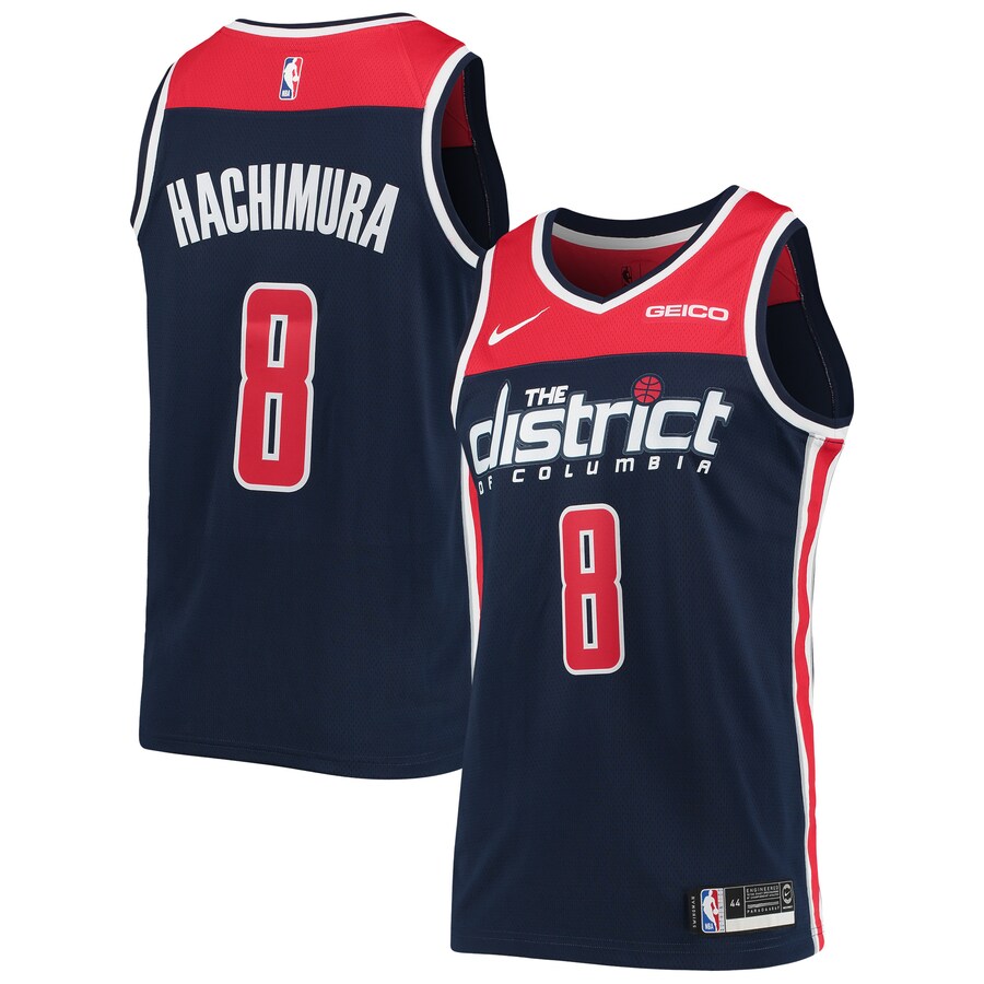 Men's Washington Wizards Rui Hachimura Nike Navy Swingman Player Jersey - Icon Edition - Puhuasuan