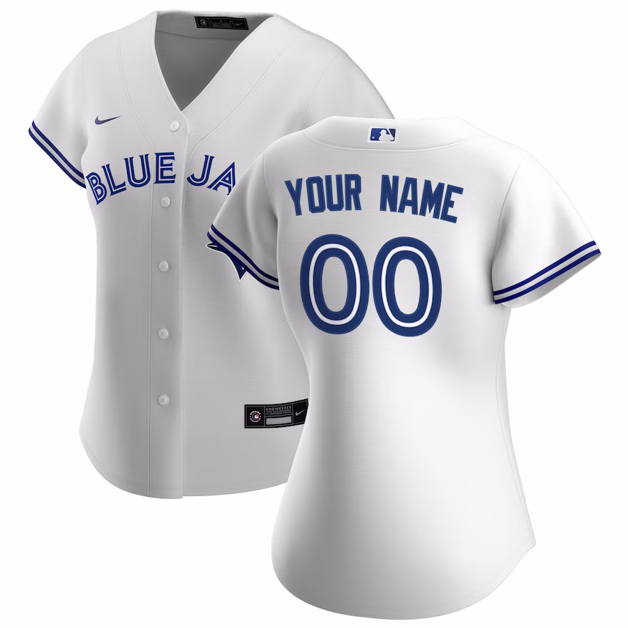 Women's Toronto Blue Jays Nike White Home Replica Custom Jersey - Puhuasuan