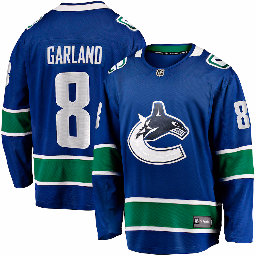 Men's Vancouver Canucks Conor Garland Fanatics Blue Home Breakaway Jersey - Puhuasuan
