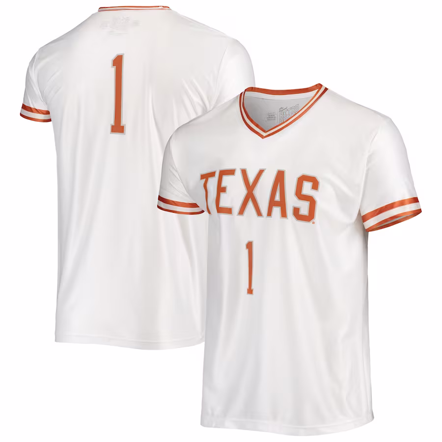 Texas Longhorns Original Retro Brand Basketball Jersey - White - Puhuasuan