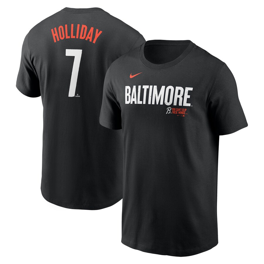 Men's Baltimore Orioles Jackson Holliday Nike Black 2024 City Connect Fuse Name & Number T-Shirt - Puhuasuan