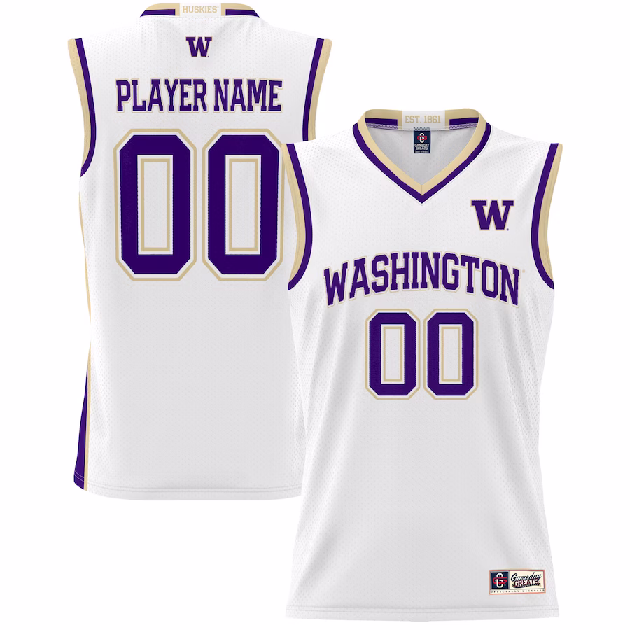 Washington Huskies GameDay Greats Youth NIL Pick-A-Player Lightweight Basketball Jersey - White - Puhuasuan
