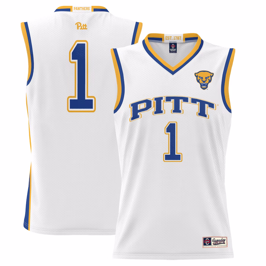 #1  Pitt Panthers GameDay Greats  Lightweight Basketball Jersey - White - Puhuasuan