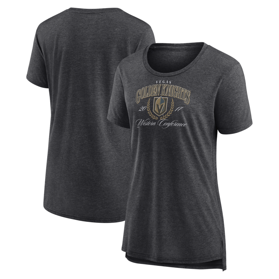 Women's Vegas Golden Knights Gray Reign Supreme Tri-Blend T-Shirt - Puhuasuan