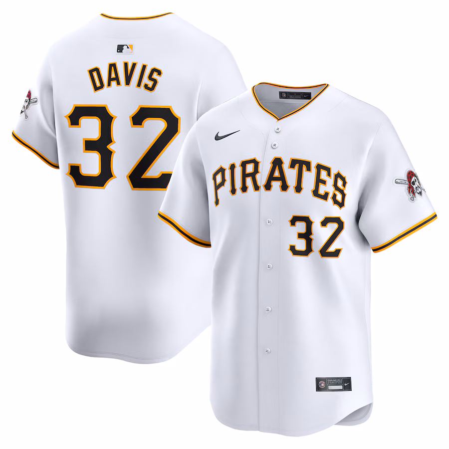 Men's Pittsburgh Pirates Henry Davis Nike White Home Limited Player Jersey - Puhuasuan