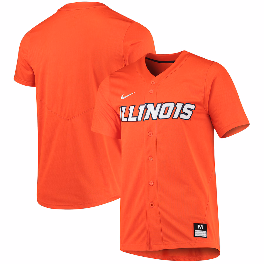 Men's Nike Orange Illinois Fighting Illini Replica Baseball Jersey - Puhuasuan