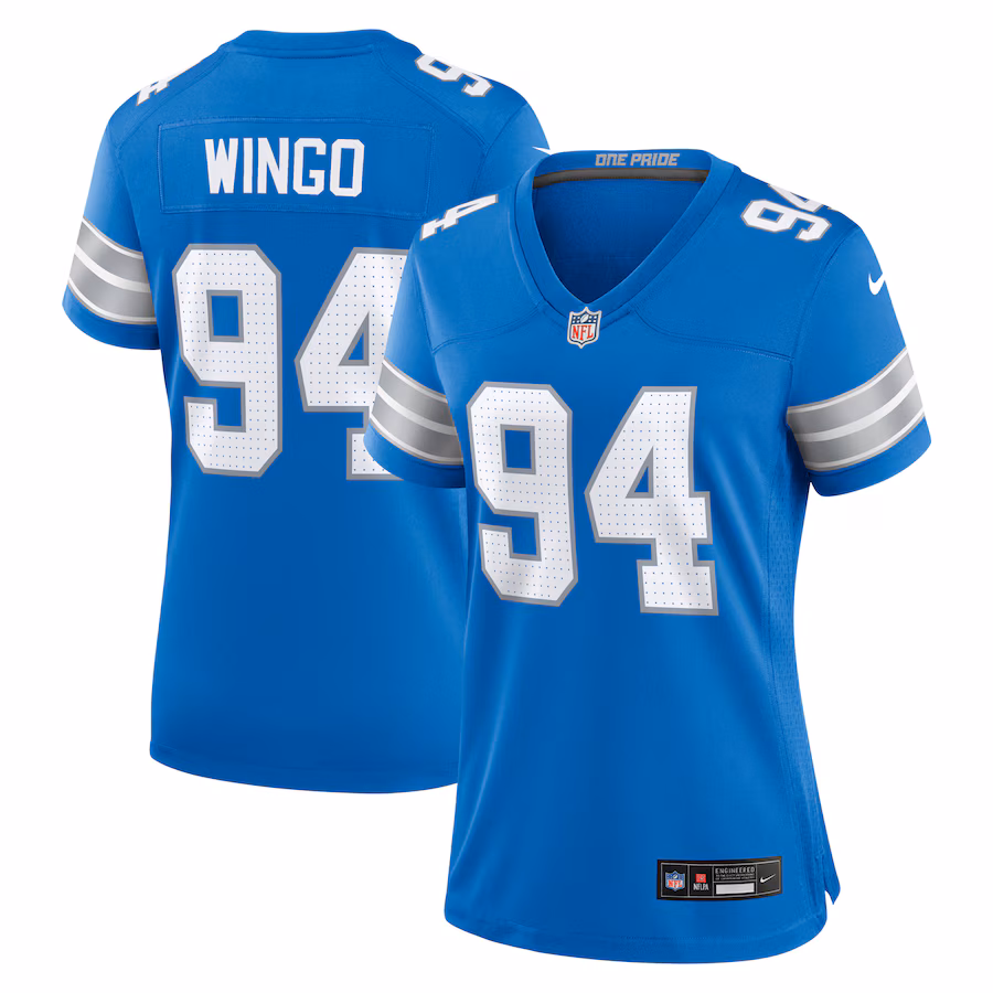 Women's Detroit Lions Mekhi Wingo Nike  Blue Team Game Jersey - Puhuasuan